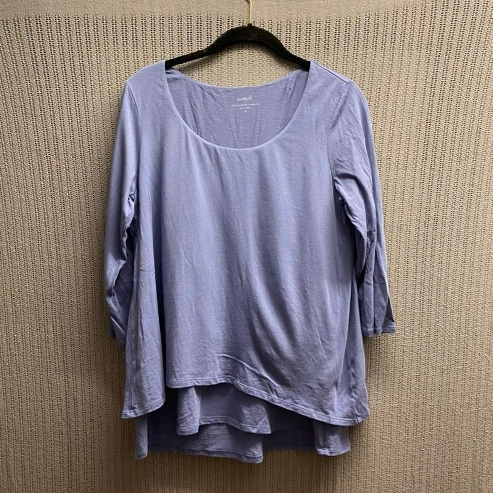 pure jill ELLIPTCAL layered purple top
